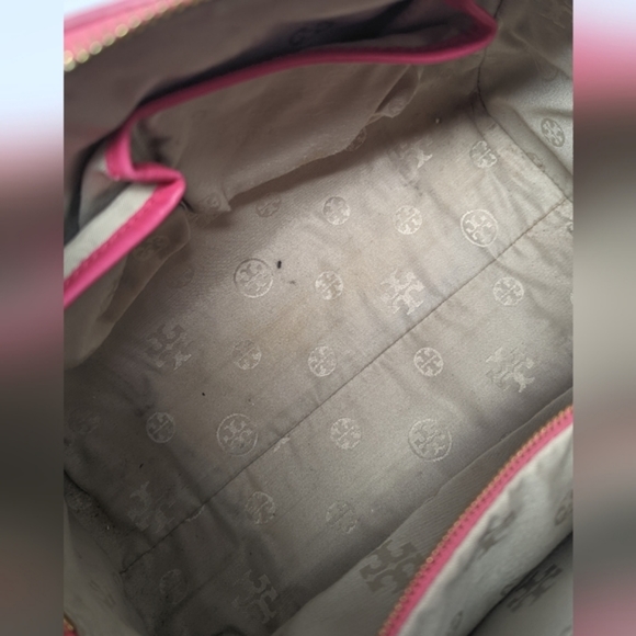 🎉Sale!🦄Rare!Tory Burch Pink Bag Bougainville Pink Robinson Middy Satchel Strap - Picture 4 of 16